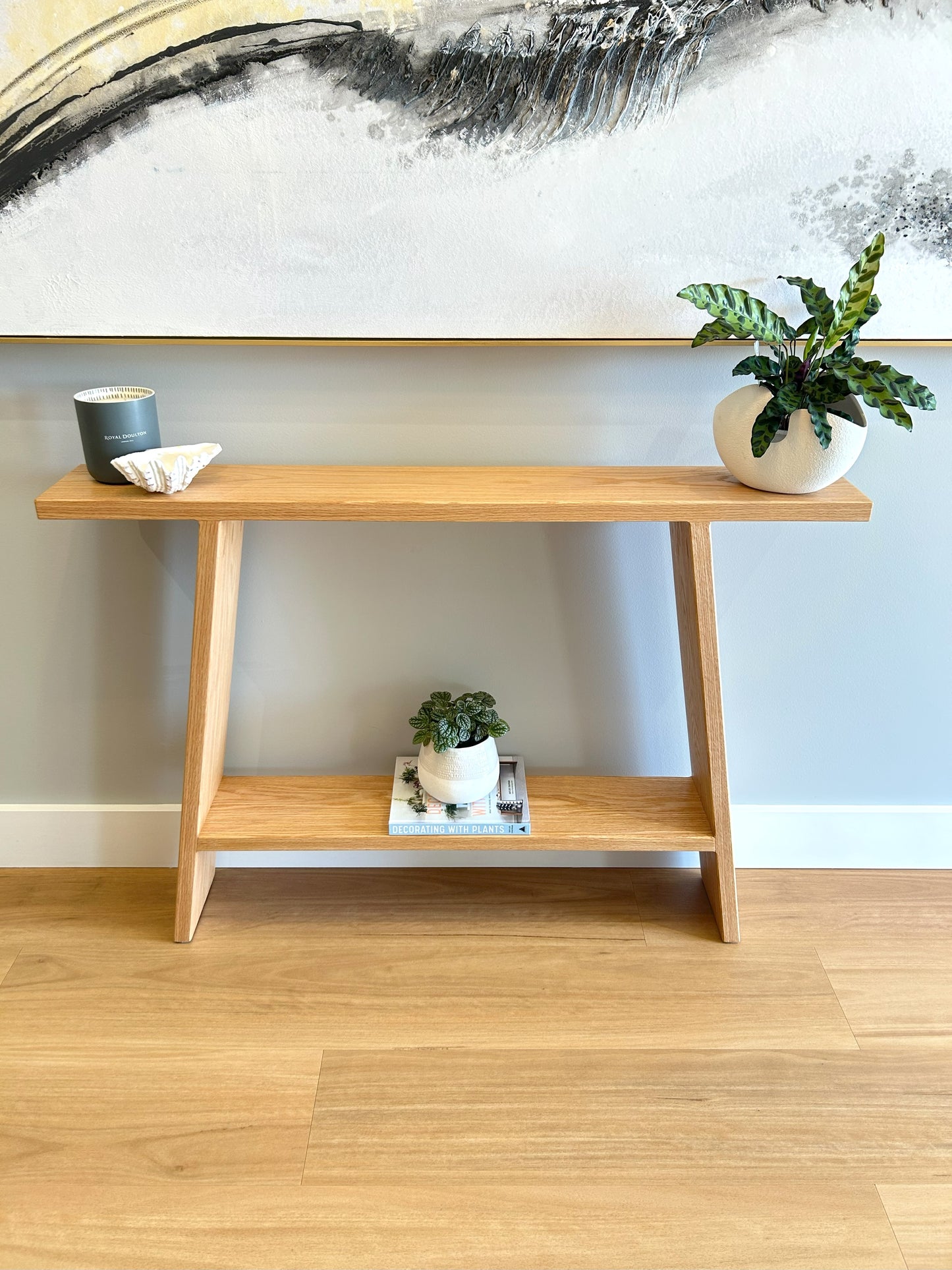 Slimline American Oak Entry Table – Hallway or Console Table in Solid Timber