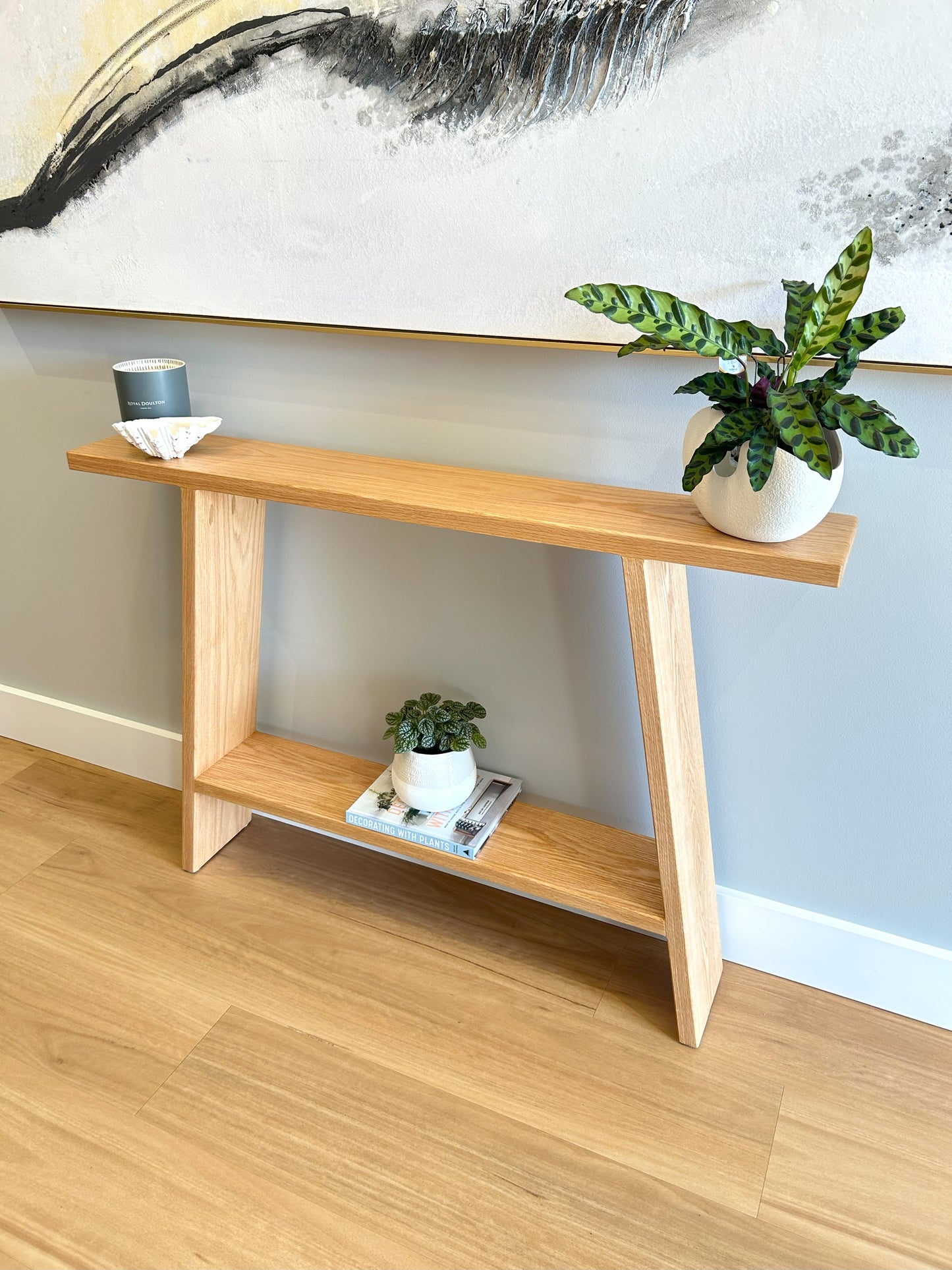 Slimline American Oak Entry Table – Hallway or Console Table in Solid Timber