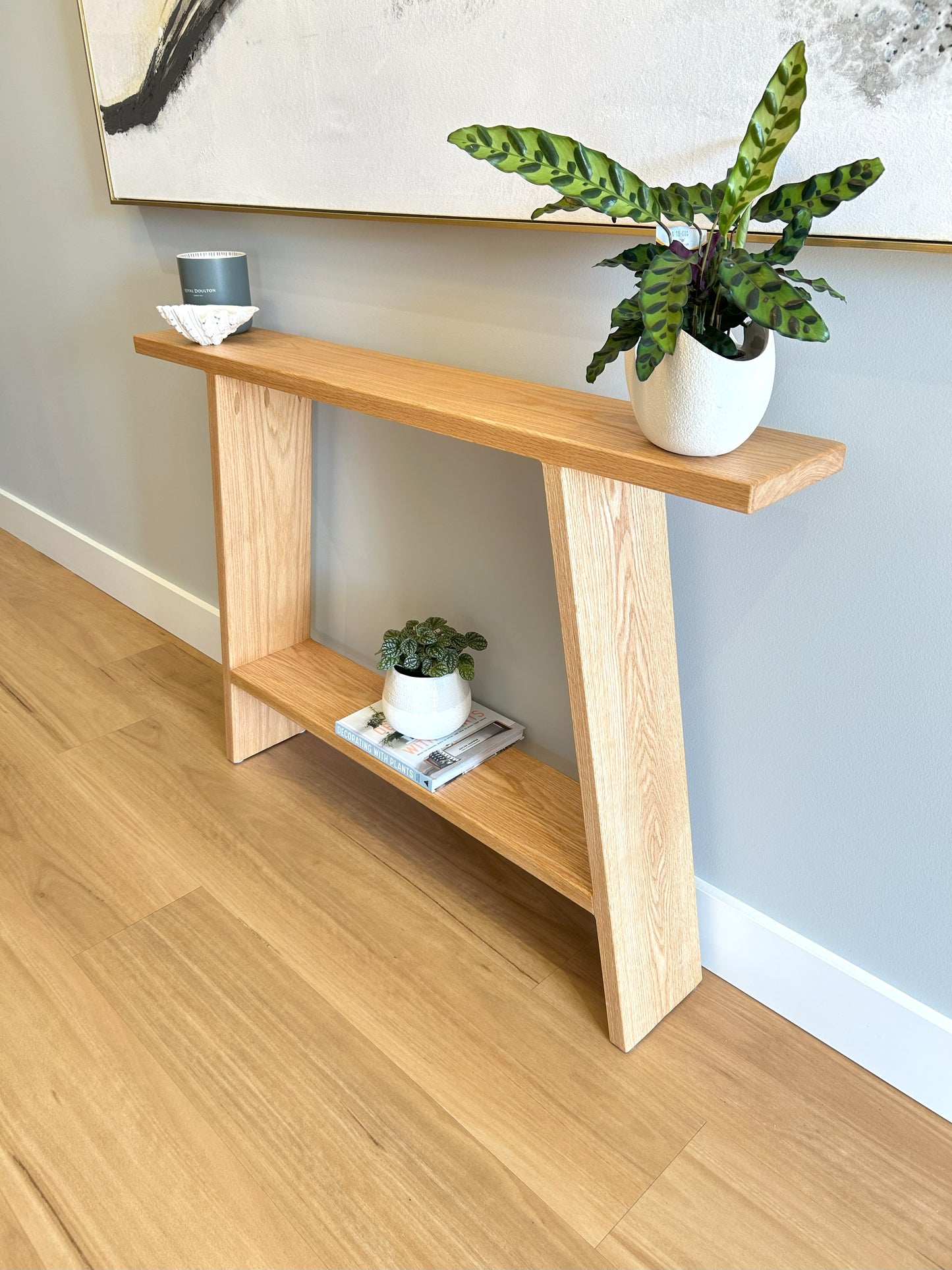 Slimline American Oak Entry Table – Hallway or Console Table in Solid Timber