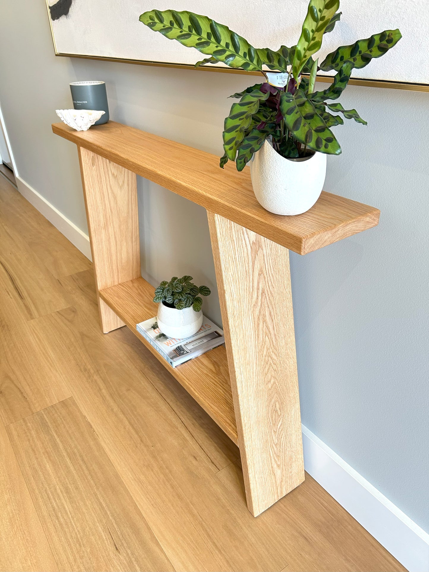 Slimline American Oak Entry Table – Hallway or Console Table in Solid Timber