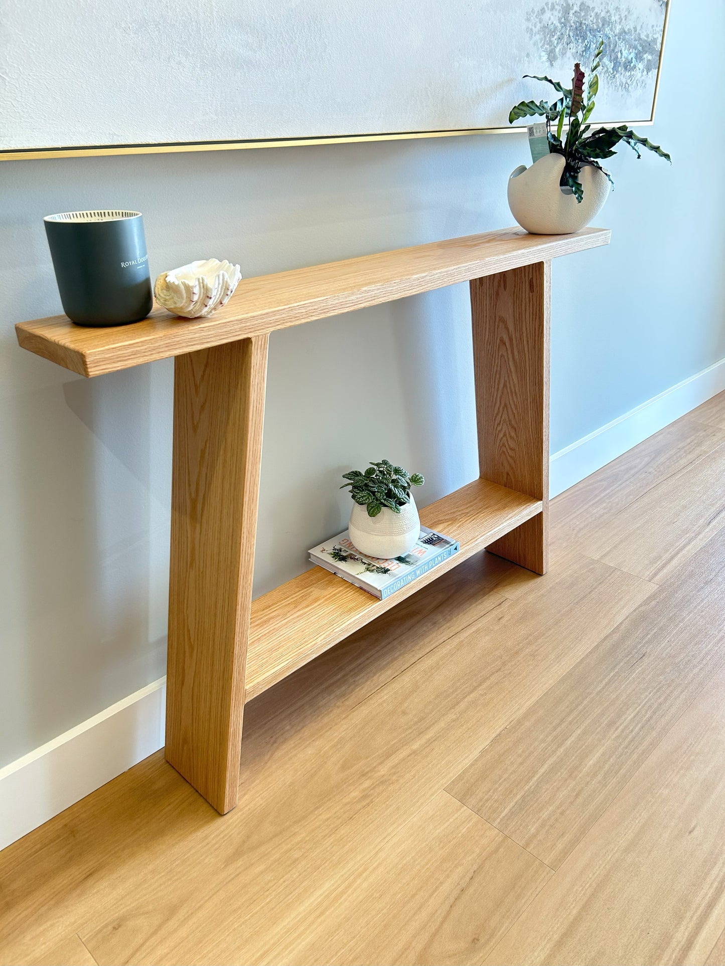 Slimline American Oak Entry Table – Hallway or Console Table in Solid Timber