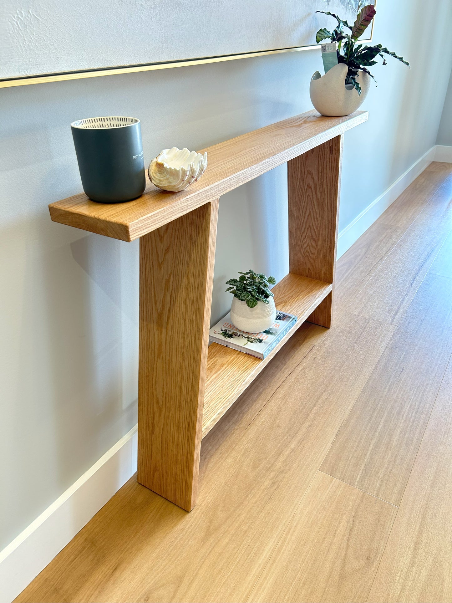 Slimline American Oak Entry Table – Hallway or Console Table in Solid Timber