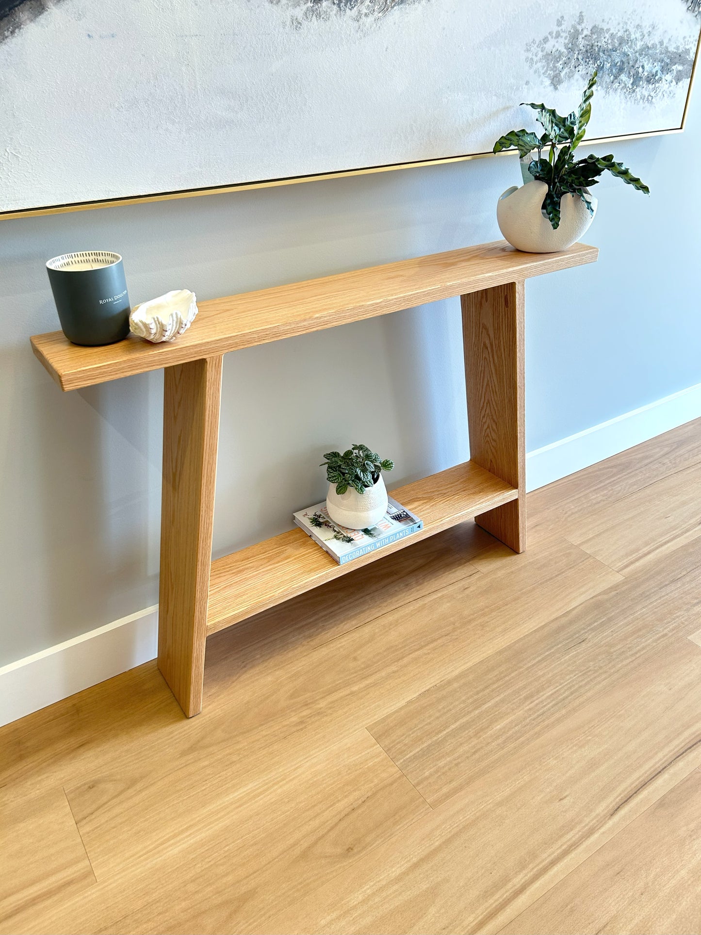 Slimline American Oak Entry Table – Hallway or Console Table in Solid Timber